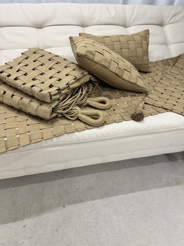 Kit Decoração Pousada Casa De Praia (rede/peseira/almofada)